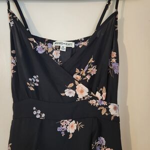 Strapy Black floral summer Dress